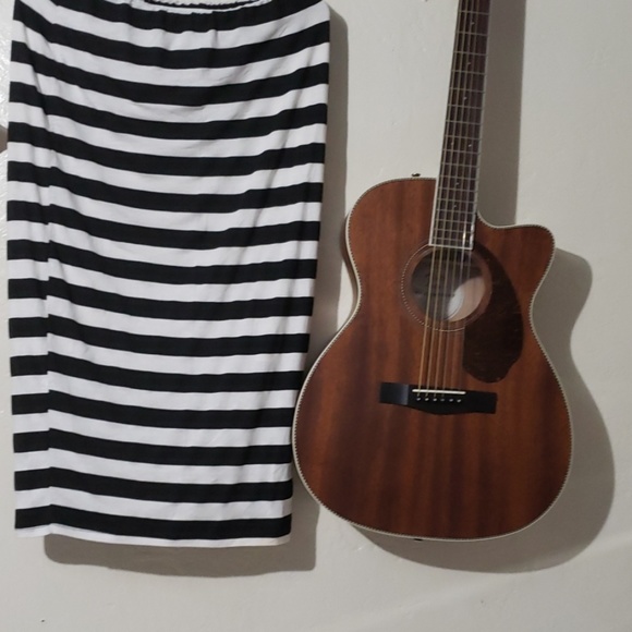 bobeau maxi  skirt black and white stripe size M - Picture 5 of 8